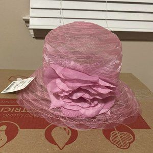 Swan Hat Pink Sheer Top Hat